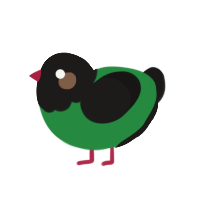 (unnamed), a viridian and sable chicken with a head pattern