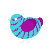 (unnamed), a aqua and plum chicken with a bar pattern