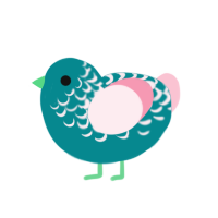 (unnamed), a teal and rose chicken with a half-lace pattern