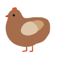 pebble, a brown and beige chicken