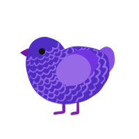 4 mod blurple, a indigo and blurple chicken with a lace pattern