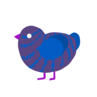 The Sky, a overcast and ultramarine chicken with a bar pattern