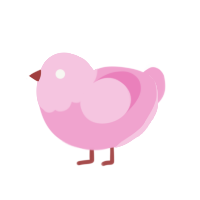 (unnamed), a pink chicken with a head pattern