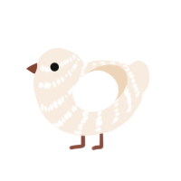 (unnamed), a cream chicken with a bar pattern