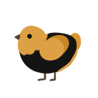 (unnamed), a black and orange chicken with a head pattern