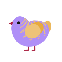 Peony, a lilac and honey chicken with a half-bar pattern