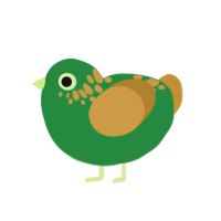 (unnamed), a viridian and gold chicken with a neck-speckle pattern