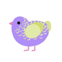 (unnamed), a lilac and lemon chicken with a half-lace pattern