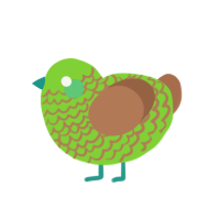 Pistachio, a grass and brown chicken with a lace pattern