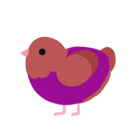 (unnamed), a plum and red chicken with a head pattern