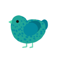 (unnamed), a turquoise and sea chicken with a speckle pattern