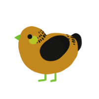 (unnamed), a ochre and black chicken with a neck-band pattern