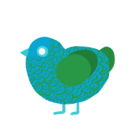 (unnamed), a cerulean and viridian chicken with a double-lace pattern