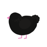 (unnamed), a black and sable chicken with a neck-speckle pattern