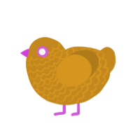 スター, a ochre chicken with a lace pattern