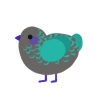 Mythril Crystal, a grey and turquoise chicken with a half-lace pattern