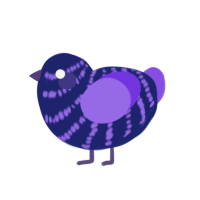 (unnamed), a navy and blurple chicken with a bar pattern