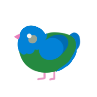 (unnamed), a viridian and sapphire chicken with a head pattern