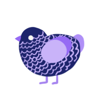 (unnamed), a navy and lilac chicken with a lace pattern