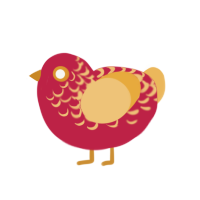 (unnamed), a crimson and honey chicken with a half-lace pattern