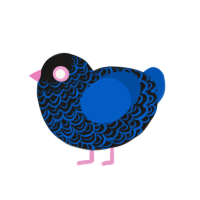 (unnamed), a sable and ultramarine chicken with a double-lace pattern