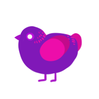 (unnamed), a violet and fuchsia chicken with a neck-band pattern