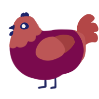 (unnamed), a wine and red chicken with a head pattern