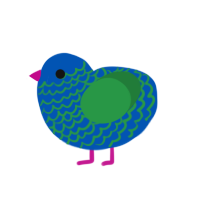 (unnamed), a ultramarine and viridian chicken with a lace pattern