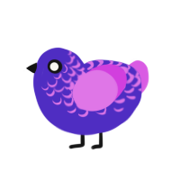 (unnamed), a indigo and orchid chicken with a half-lace pattern