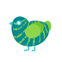 (unnamed), a teal and grass chicken with a bar pattern