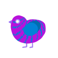 (unnamed), a amethyst and sapphire chicken with a bar pattern