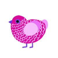 (unnamed), a fuchsia and lavender chicken with a lace pattern