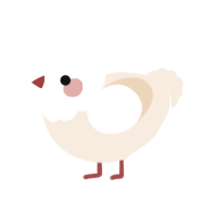 Cherry Puff, a cream chicken with a head pattern