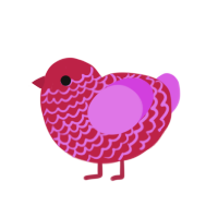 (unnamed), a crimson and orchid chicken with a lace pattern