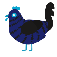 THE DRESS, a navy and sable chicken with a bar pattern