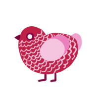 Shoto Todoroki, a crimson and white chicken with a head pattern