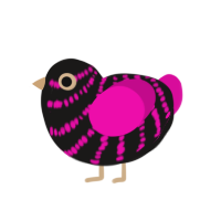 (unnamed), a sable and fuchsia chicken with a bar pattern