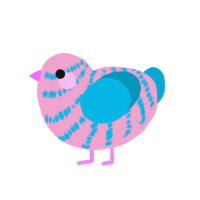 (unnamed), a pink and cerulean chicken with a bar pattern