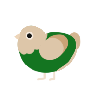 (unnamed), a leaf and beige chicken with a head pattern