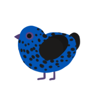 (unnamed), a ultramarine and sable chicken with a speckle pattern