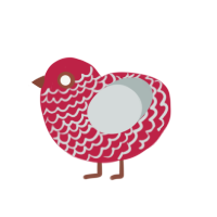 (unnamed), a crimson and silver chicken with a lace pattern