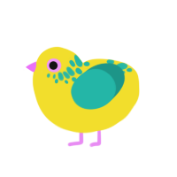 (unnamed), a yellow and turquoise chicken with a neck-speckle pattern