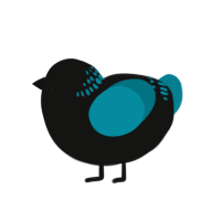 (unnamed), a black and sea chicken with a neck-band pattern