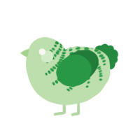 Broccoli, a gluppy and viridian chicken with a half-bar pattern