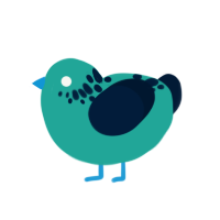 Seafoam, a turquoise and tumblr chicken with a neck-speckle pattern