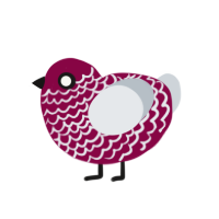 Wonderment, a maroon and mist chicken with a lace pattern