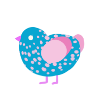 (unnamed), a cerulean and pink chicken with a speckle pattern