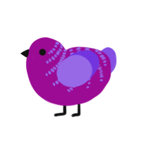 (unnamed), a plum and blurple chicken with a half-bar pattern