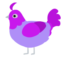 working 9 to 5, a lilac and violet chicken with a bar pattern