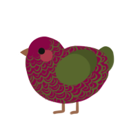 Pomegranate Slush, a maroon and olive chicken with a double-lace pattern